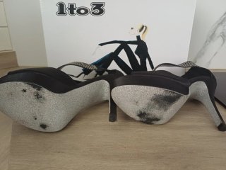 Sandalias Itos mujer negras con pedrería