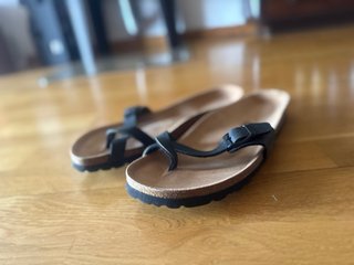 Sandalias de piel BAYTON Hombre Talla 43 Negras