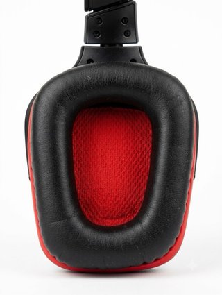 Auriculares gaming negros y rojos