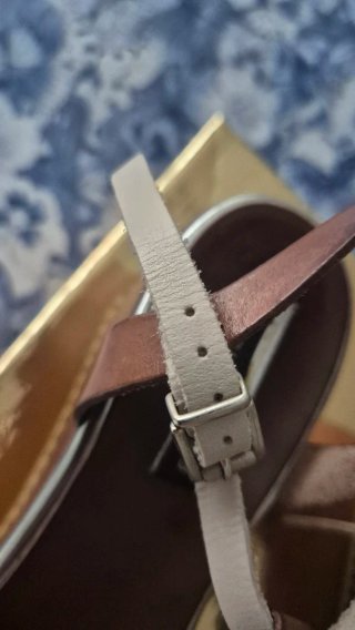 Sandali in pelle Sergio Rossi da donna marrone e dorato