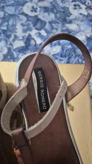 Sandali in pelle Sergio Rossi da donna marrone e dorato