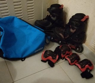 Set Patines Oxelo, Protecciones y Bolsa