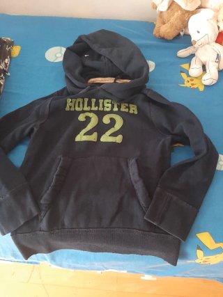 Sudadera Hollister 22 Negra y Verde