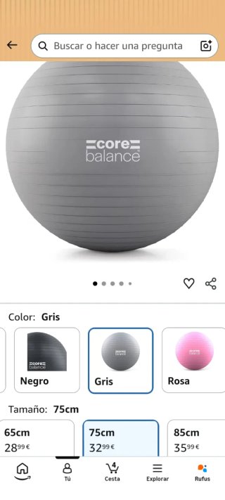 2 Pelotas Yoga Fitness: turquesa 65 cm+ gris 75 cm