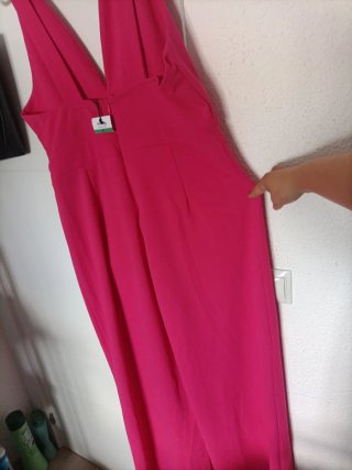 Mono fiesta rosa escote pico talla XL