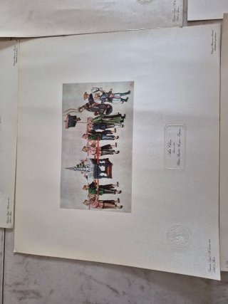 Litografía Arte Chino. Sello Patrimonio nacional