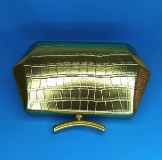 Clutch Hexagonal Piel Labrada Dorado