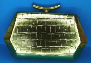 Clutch Hexagonal Piel Labrada Dorado