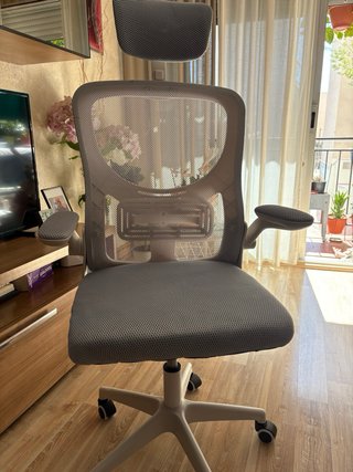 Ganga Silla Oficina Beige/Blanca