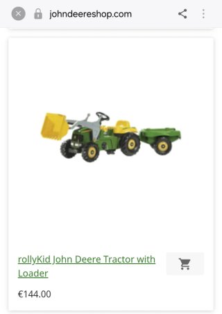 Tractor a pedals John Deere amb pala i  remolc
