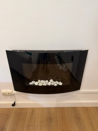 Chimenea Eléctrica Negra y Transparente