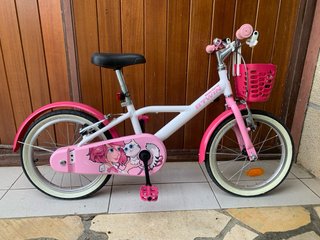 Bicicleta Infantil Btwin 16 Blanca y Rosa