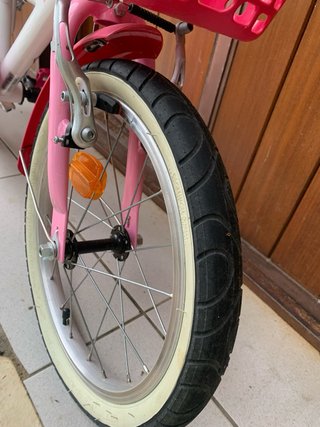 Bicicleta Infantil Btwin 16 Blanca y Rosa