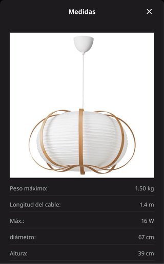 Lámpara de techo blanca y madera