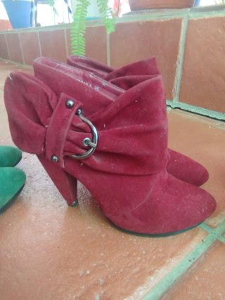 Botines rojos mujer tacón talla 36
