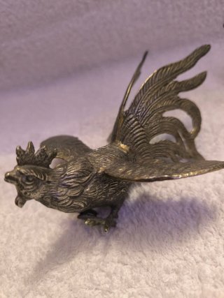 Pareja Gallos Metal Decorativos