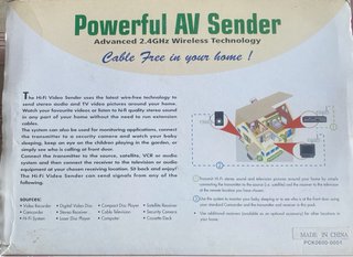 Potente AV Sender Wireless 2.4GHz