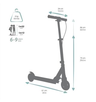 Patinete Oxelo Ajustable Niños 6-9 Años