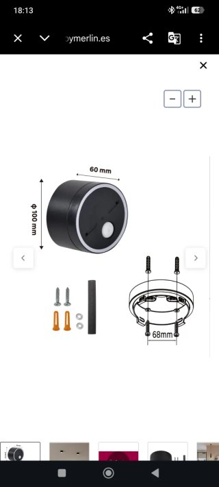 Foco de techo negro LED