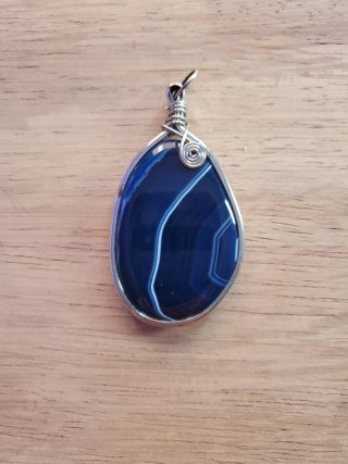 Colgante Mujer Azul y Plateado