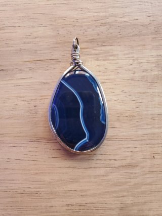 Colgante Mujer Azul y Plateado