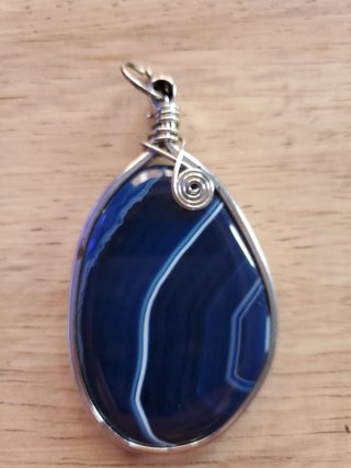 Colgante Mujer Azul y Plateado