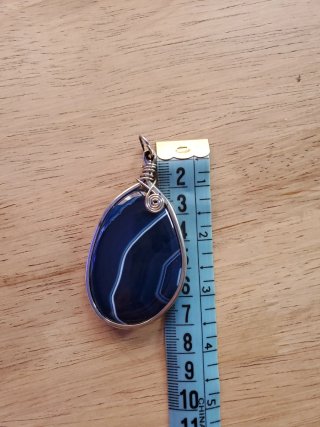 Colgante Mujer Azul y Plateado
