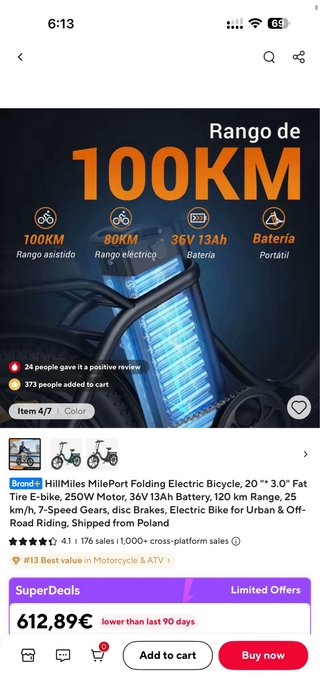 Bicicleta Eléctrica Plegable HillMiles MilePort 20