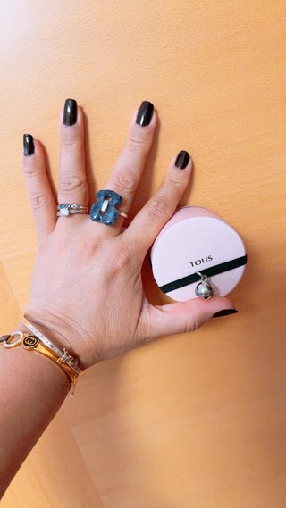 Anillo Oso Tous Azul y Plata