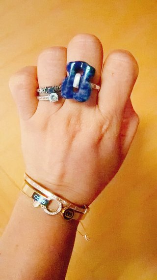 Anillo Oso Tous Azul y Plata