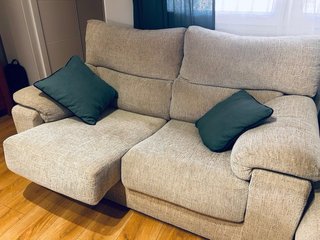 Set di divani in tessuto beige a 2 posti