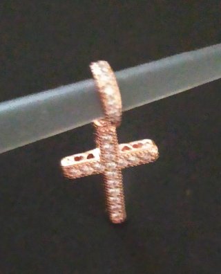 Charm/colgante Cruz Circonitas Oro Rosa