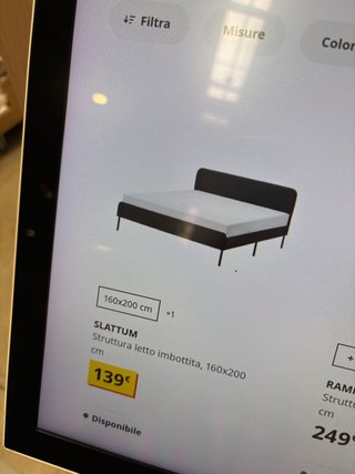 Letto Slattum Ikea 160x200 Nero