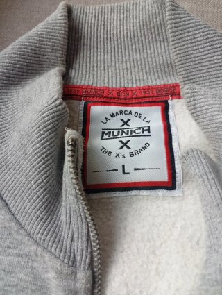 Sudadera Munich gris cremallera Talla L