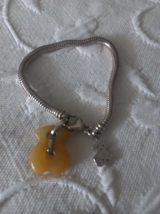 Pulsera Tous Plata y Oso Amarillo