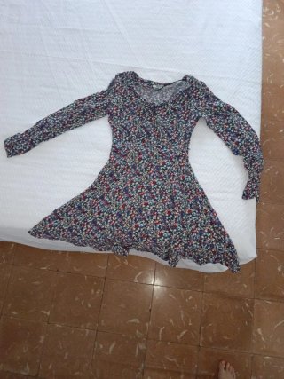 Vestido estampado floral manga larga
