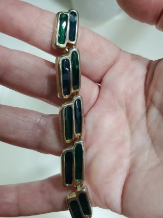 Conjunto collar y pendientes eslabones esmaltados