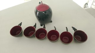 Juego Tazas y Tetera Diseño Cerámica
