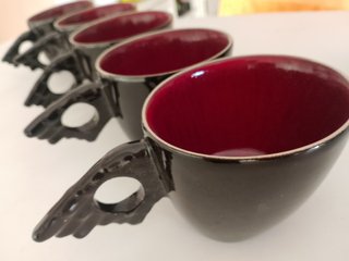 Juego Tazas y Tetera Diseño Cerámica