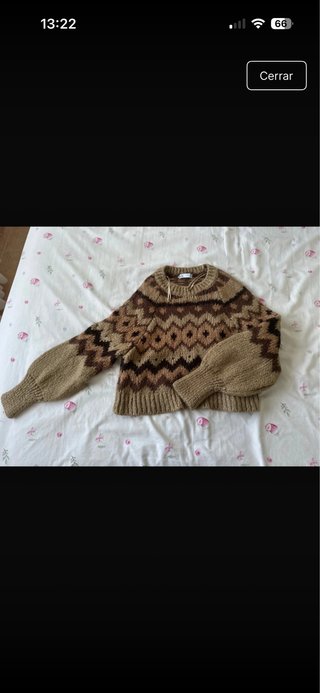 Jersey de punto marrón con rombos