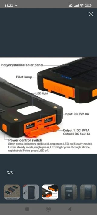 Cargador Solar Portátil Dual USB