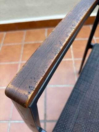 Conjunto Mesa y Sillas Jardín Madera/Metal