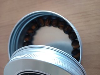 Pulsera Ojo de Tigre Natural + Caja Metálica
