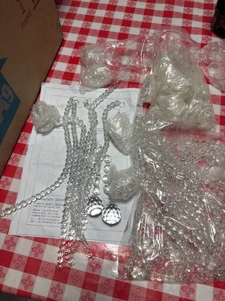 Lámpara colgante con apliques de diamante