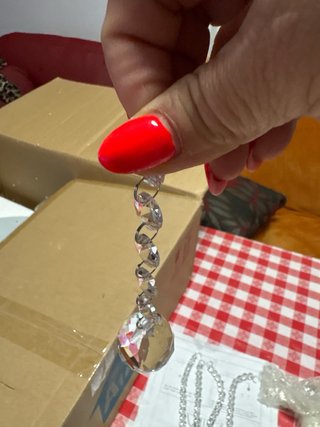 Lámpara colgante con apliques de diamante
