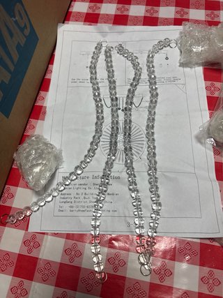 Lámpara colgante con apliques de diamante