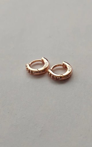Pendientes Aro Mini Plata 925 color dorado Rosa