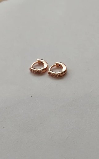 Pendientes Aro Mini Plata 925 color dorado Rosa