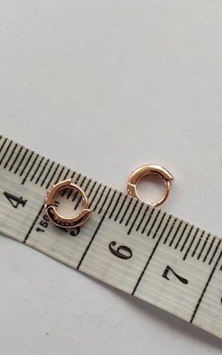 Pendientes Aro Mini Plata 925 color dorado Rosa