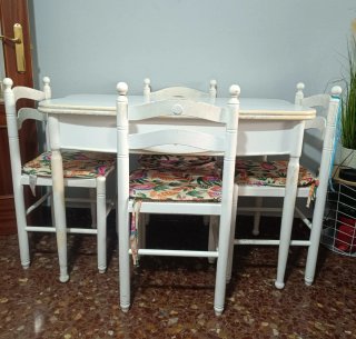 Mesa extensible cocina con 4 sillas